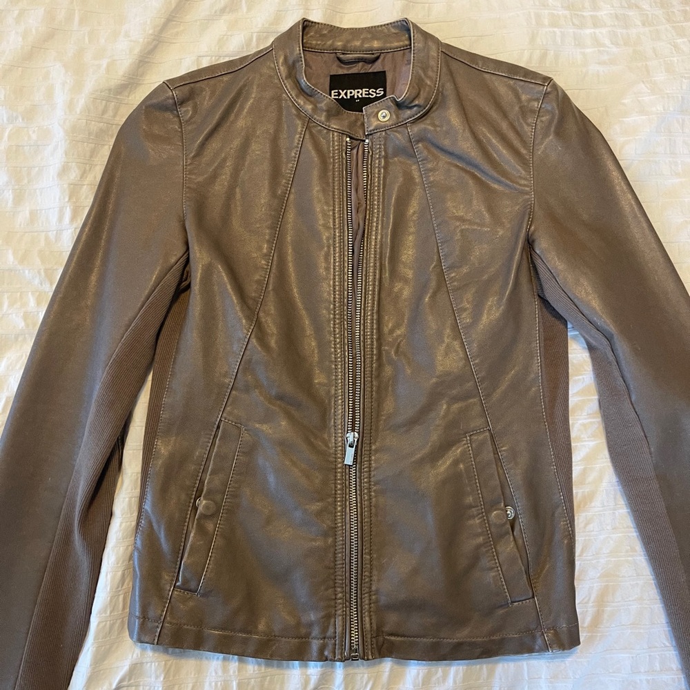 EXPRESS leather fitted leather jacket